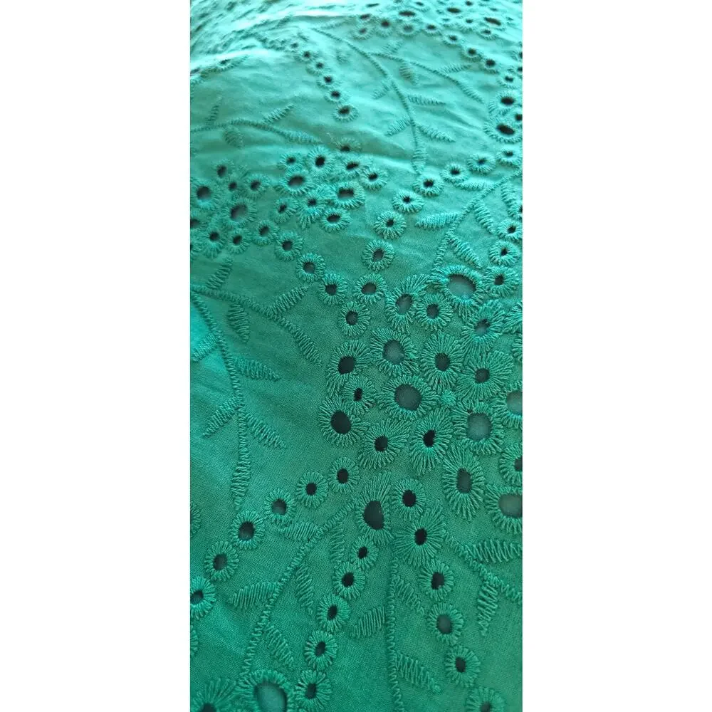 Guess Cotton Eyelet Asymmetric Midi Dress Women Size‎ 8 Green Contemporary Party